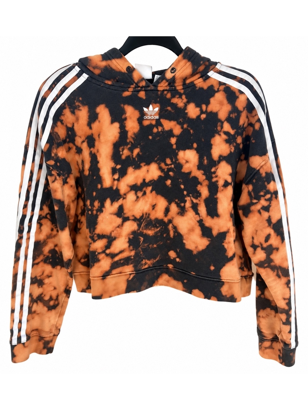 Adidas bleached black orange cropped sweatshirt